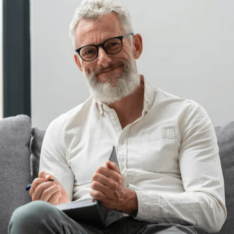 Mature man representing divorced adults easing back into dating