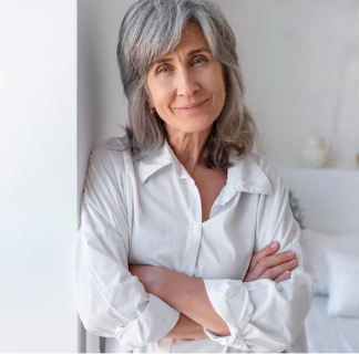 Calm mature woman representing patient singles over 50